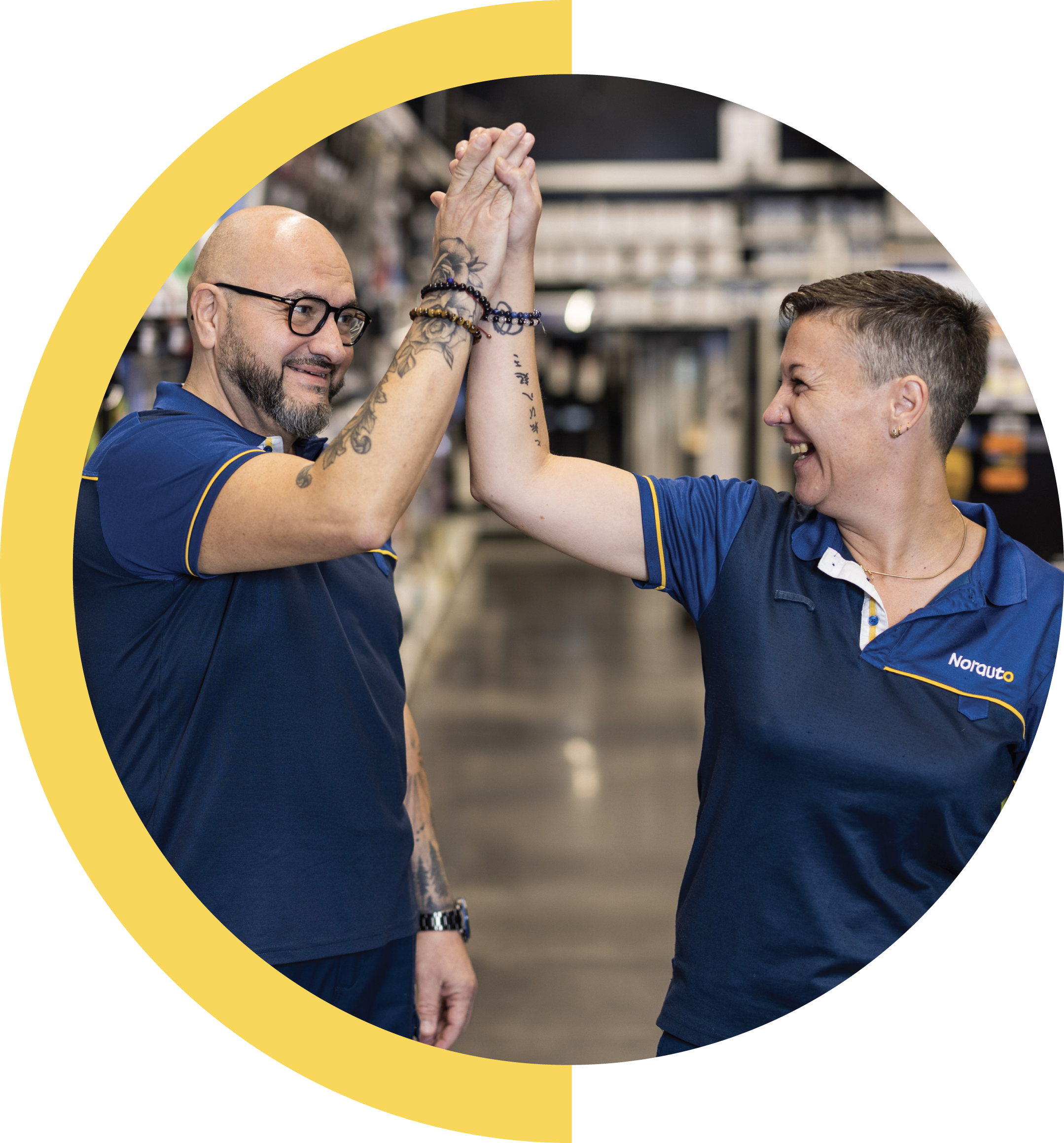 Ambassadeurs Norauto France. Serie de portraits en centre.