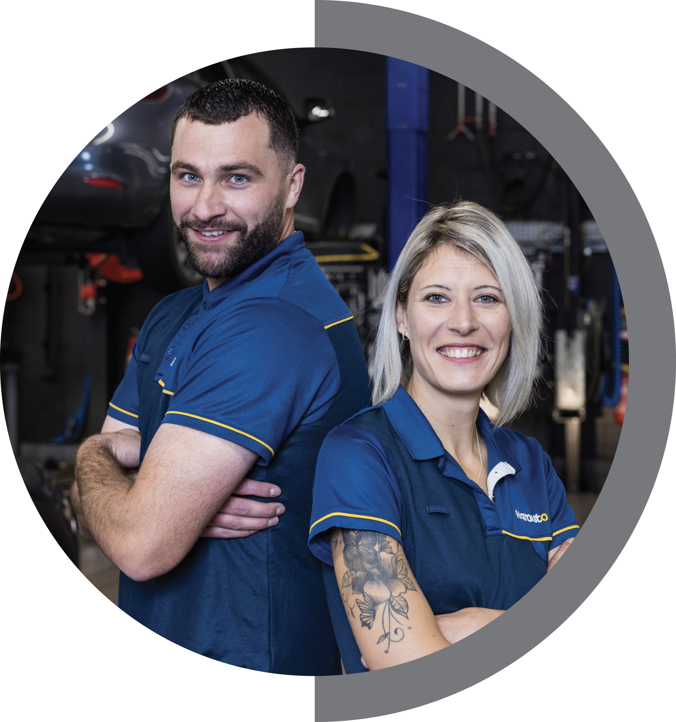 Ambassadeurs Norauto France. Serie de portraits en centre.