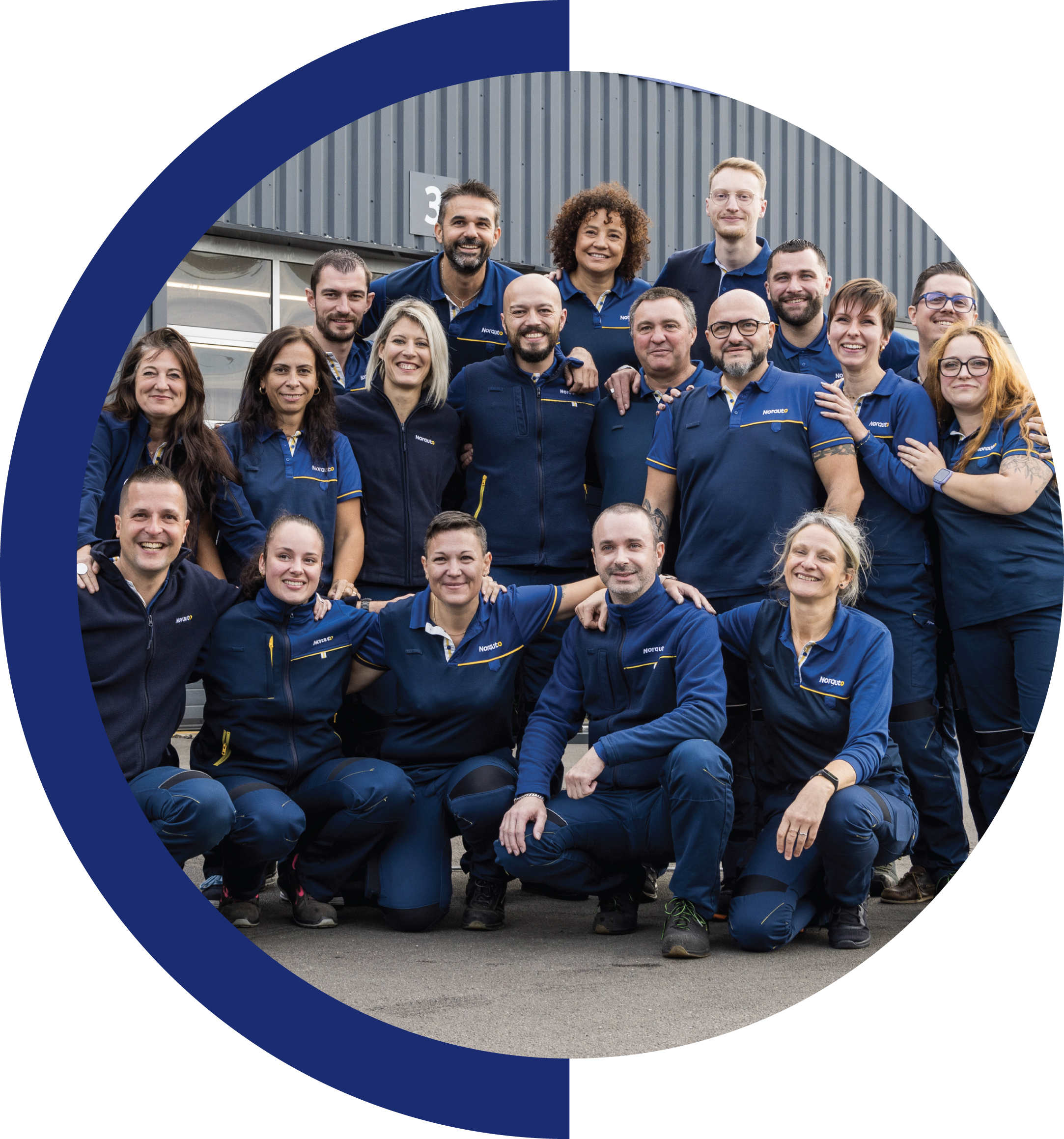 Ambassadeurs Norauto France. Serie de portraits en centre.